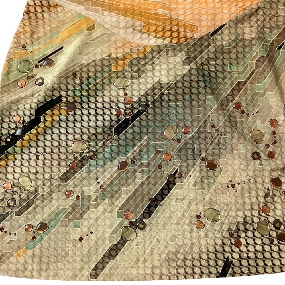 LA PERLA Y2K Mini Skirt IT 42 Geometric Print Y2K Embellished A-Line Italy Rare - Picture 5 of 10